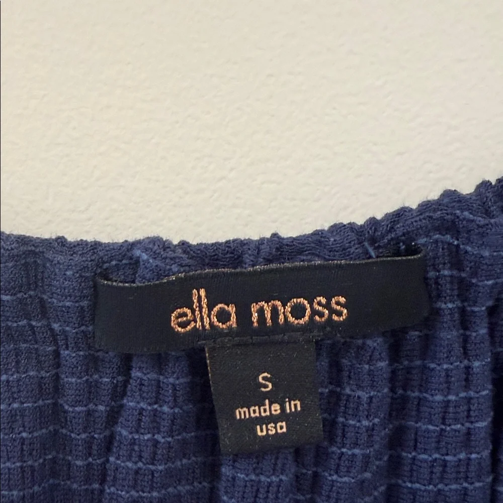 Ella Moss Navy Ruffle Blouse